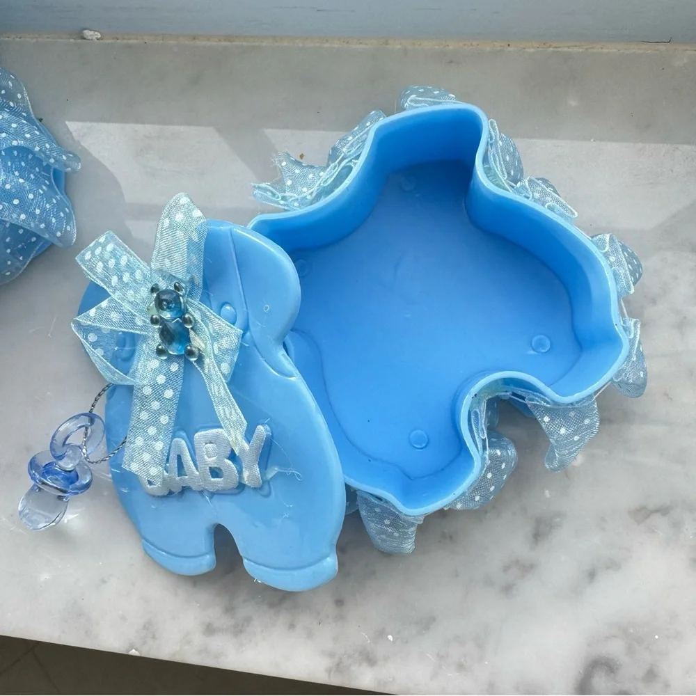 Blue Baby favor Box with Ribbon 11 piece